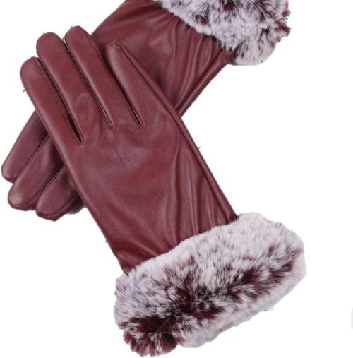 Leather Gloves Purple