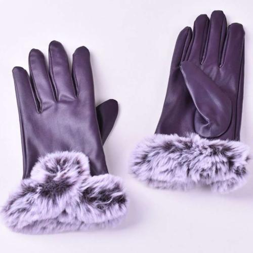 Leather Gloves Purple