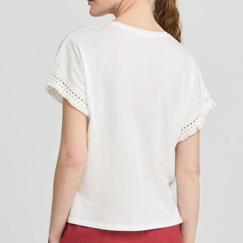 Neck Sandy Blouse -Shirt White